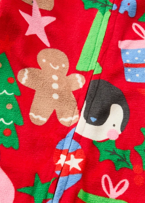 Baby Red Bright Christmas Sleepsuit (Newborn-23mths) - Age 0 - 3 Months Image 2