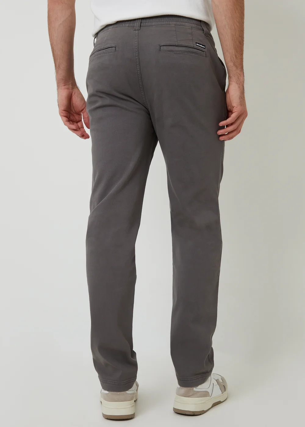 Threadbare Dark Grey Cotton Elasticated Waist Chino Trousers - 32/L32 Image 2