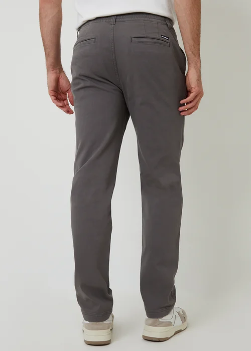 Threadbare Dark Grey Cotton Elasticated Waist Chino Trousers - 32/L32 Image 2