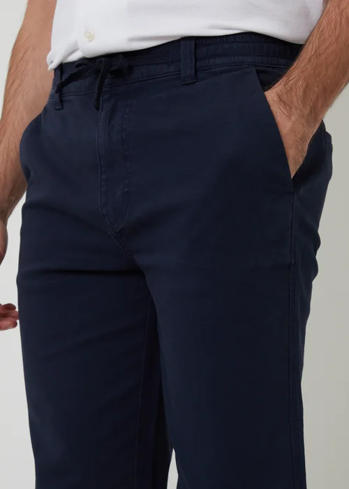 Threadbare Navy Cotton Elasticated Waist Chino Trousers - 32/L32 Image 4