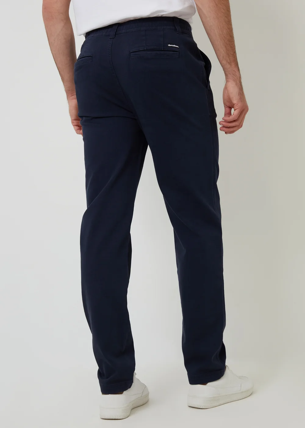 Threadbare Navy Cotton Elasticated Waist Chino Trousers - 32/L32 Image 2