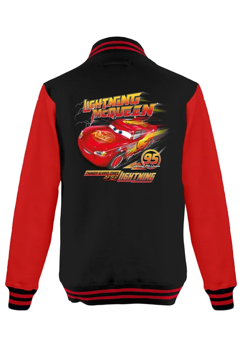 Disney Cars Lightning McQueen Kids Black/Red Varsity Jacket (3-13 Years) - 12-13 yrs Image 2