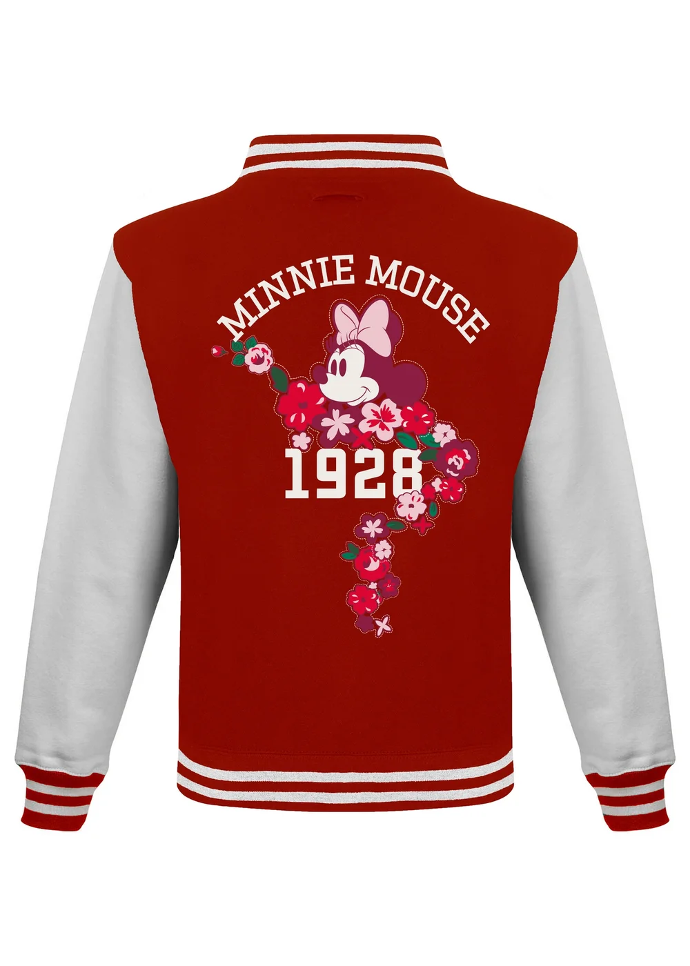 Disney Minnie Mouse Flowers Girls Red Varsity Jacket (3-13 Years) - 3-4 Yrs Image 2
