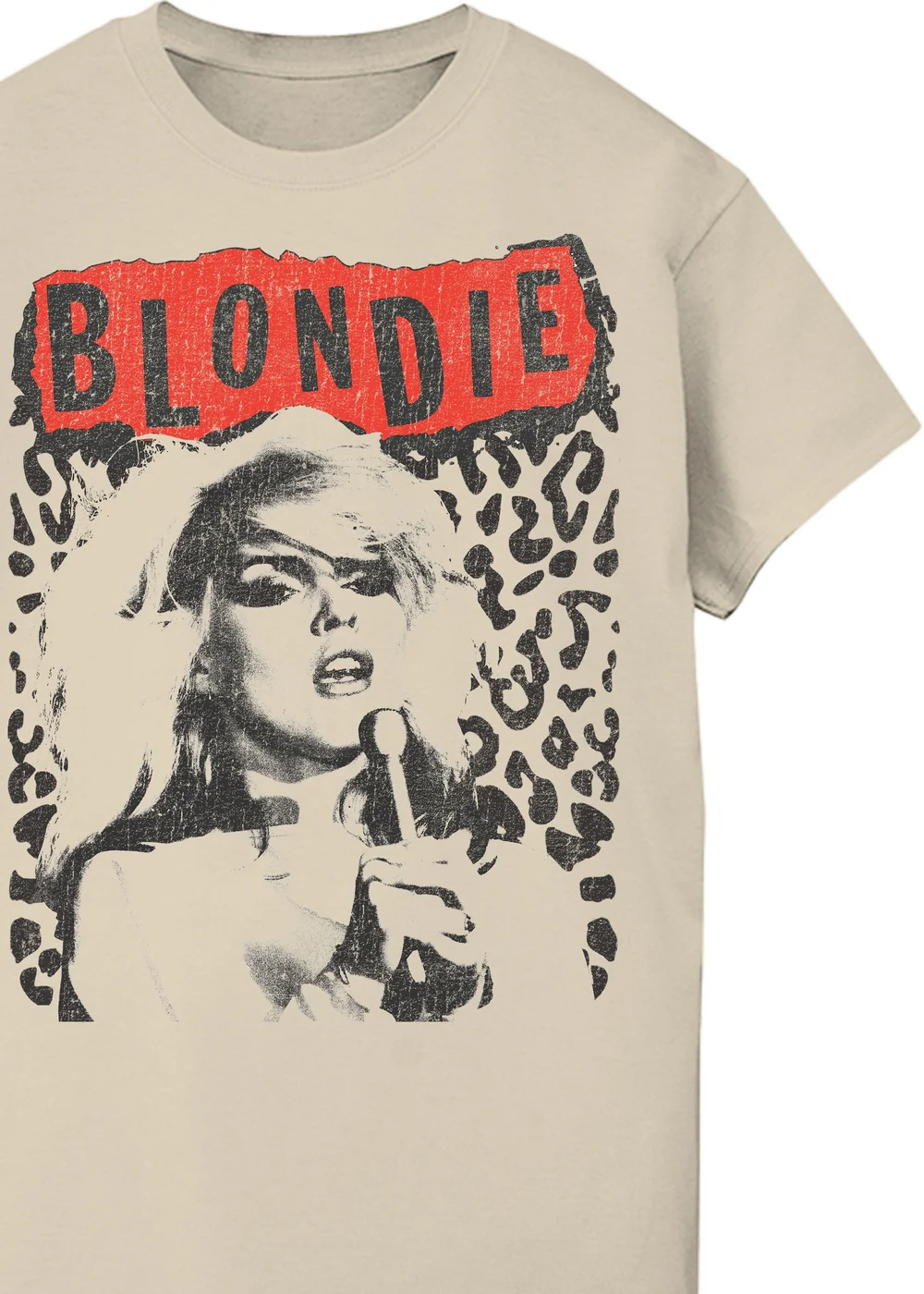 Spiral Galaxy Blondie Leopard Sand Boyfriend Fit Music T-Shirt - L Image 2