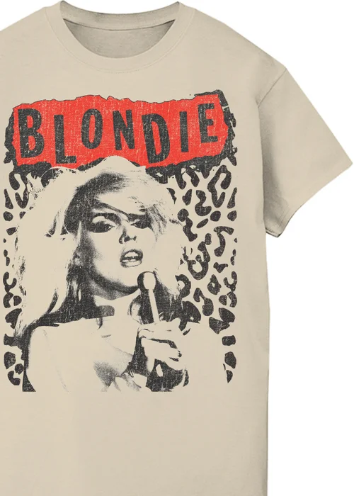 Spiral Galaxy Blondie Leopard Sand Boyfriend Fit Music T-Shirt - L Image 2