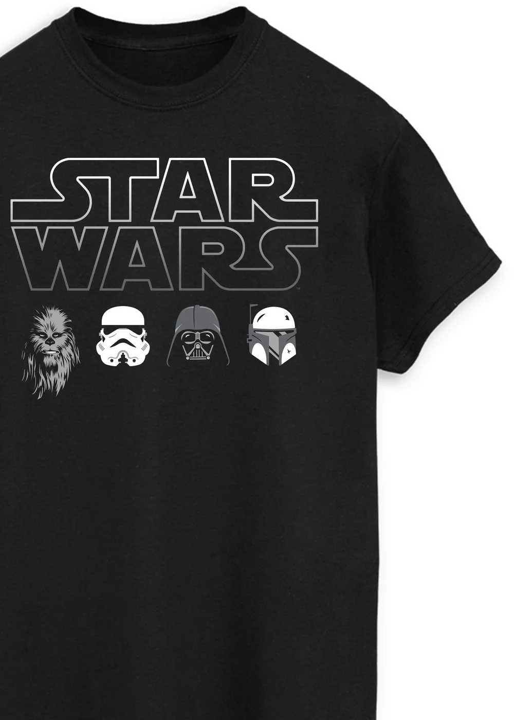 Spiral Galaxy Star Wars Character Heads Black T-Shirt - S Image 2
