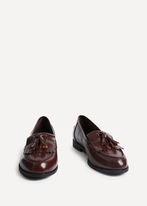 Linzi Rosemary Burgundy Faux Leather Loafers - 3 Image 3