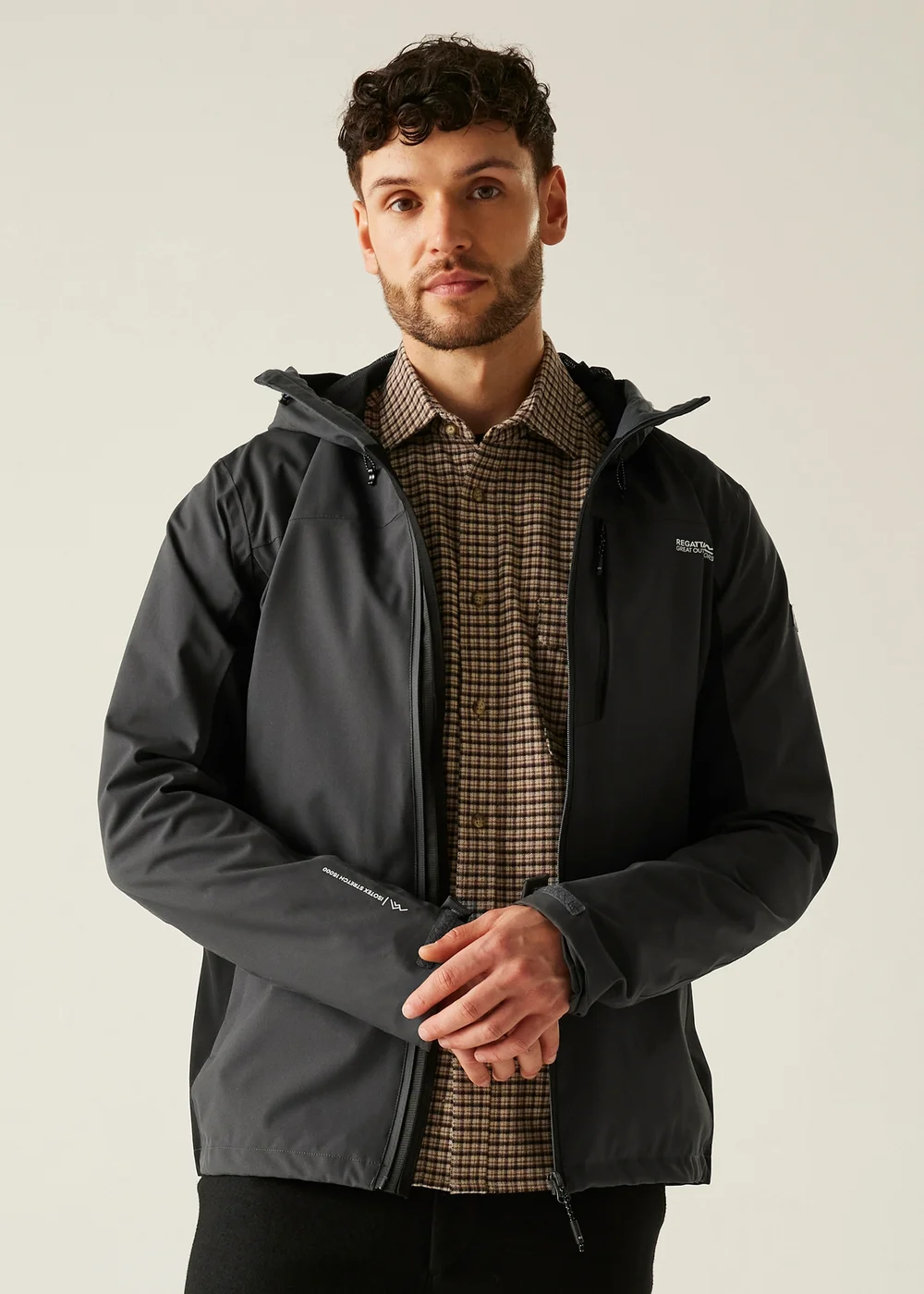 Regatta Ash Black Birchdale II Waterproof Breathable Isotex Stretch Jacket - S Image 1