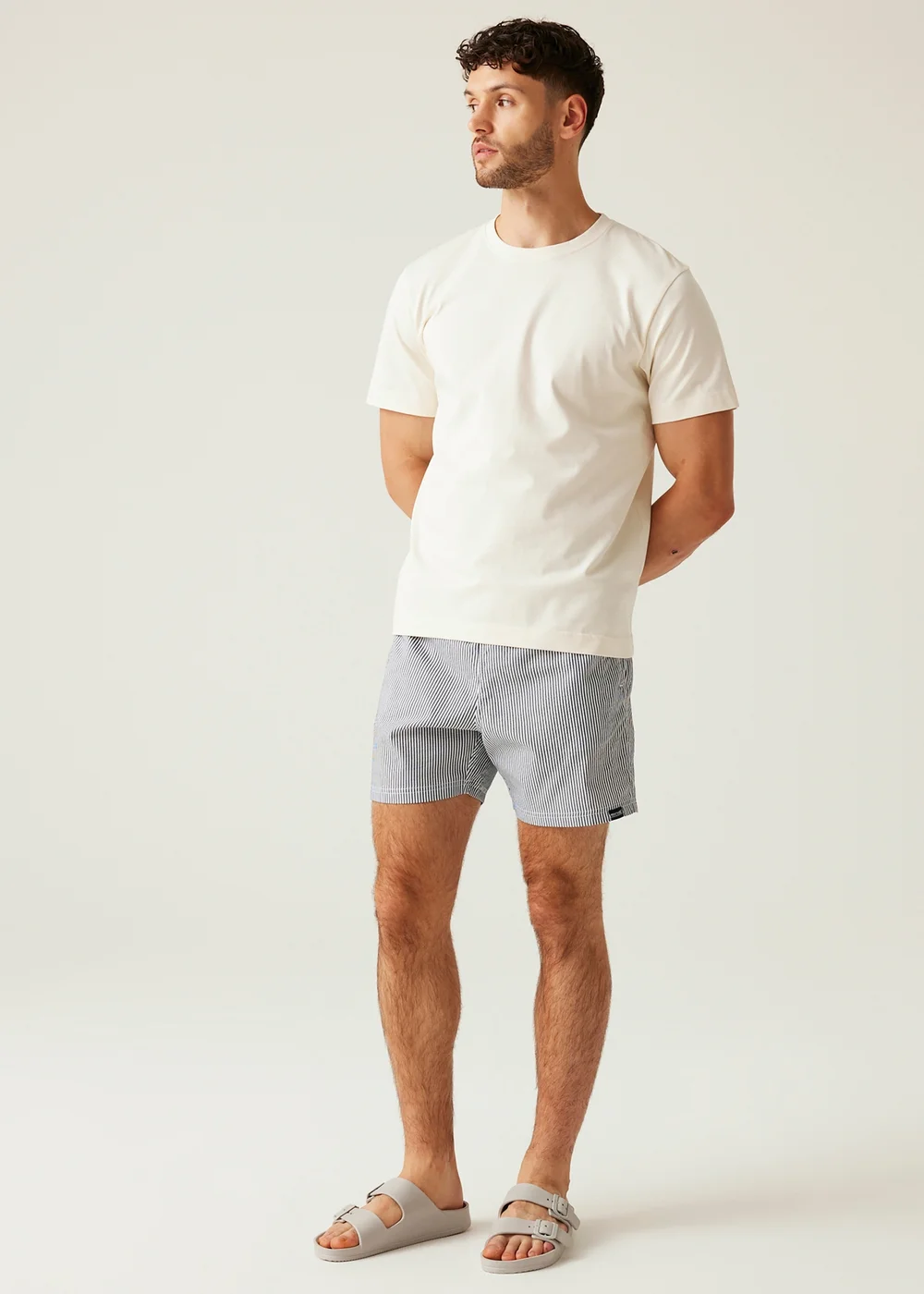 Regatta Navy/White Seersucker Stripe Loras Swim Shorts - 3XL Image 3