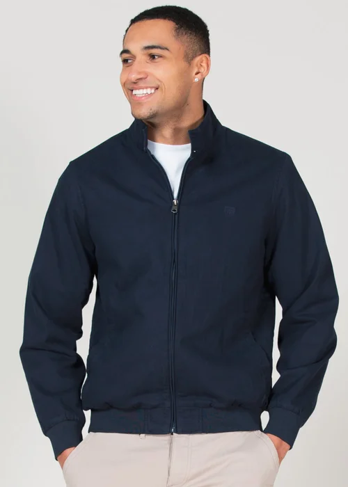 Kensington Eastside Navy Cotton Funnel Neck With Buttons Jacket - S Image 1