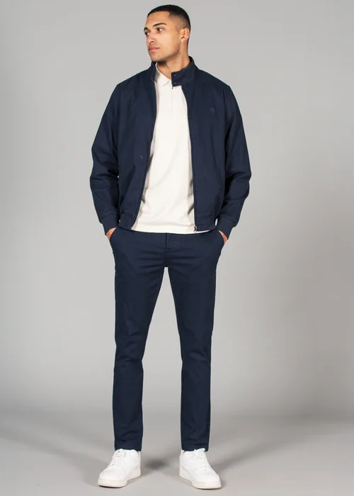 Kensington Eastside Navy Cotton Funnel Neck With Buttons Jacket - S Image 3