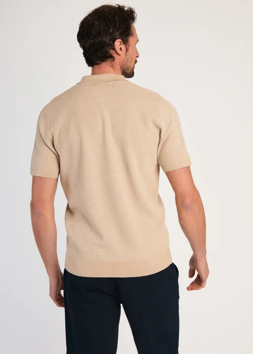 Kensington Eastside Stone Cotton Short Sleeve Button Up Polo Shirt - M Image 2