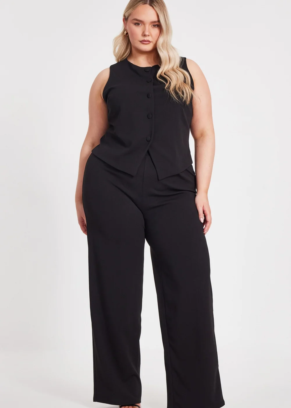 Quiz Black Curve Palazzo Trousers - 16 Image 1