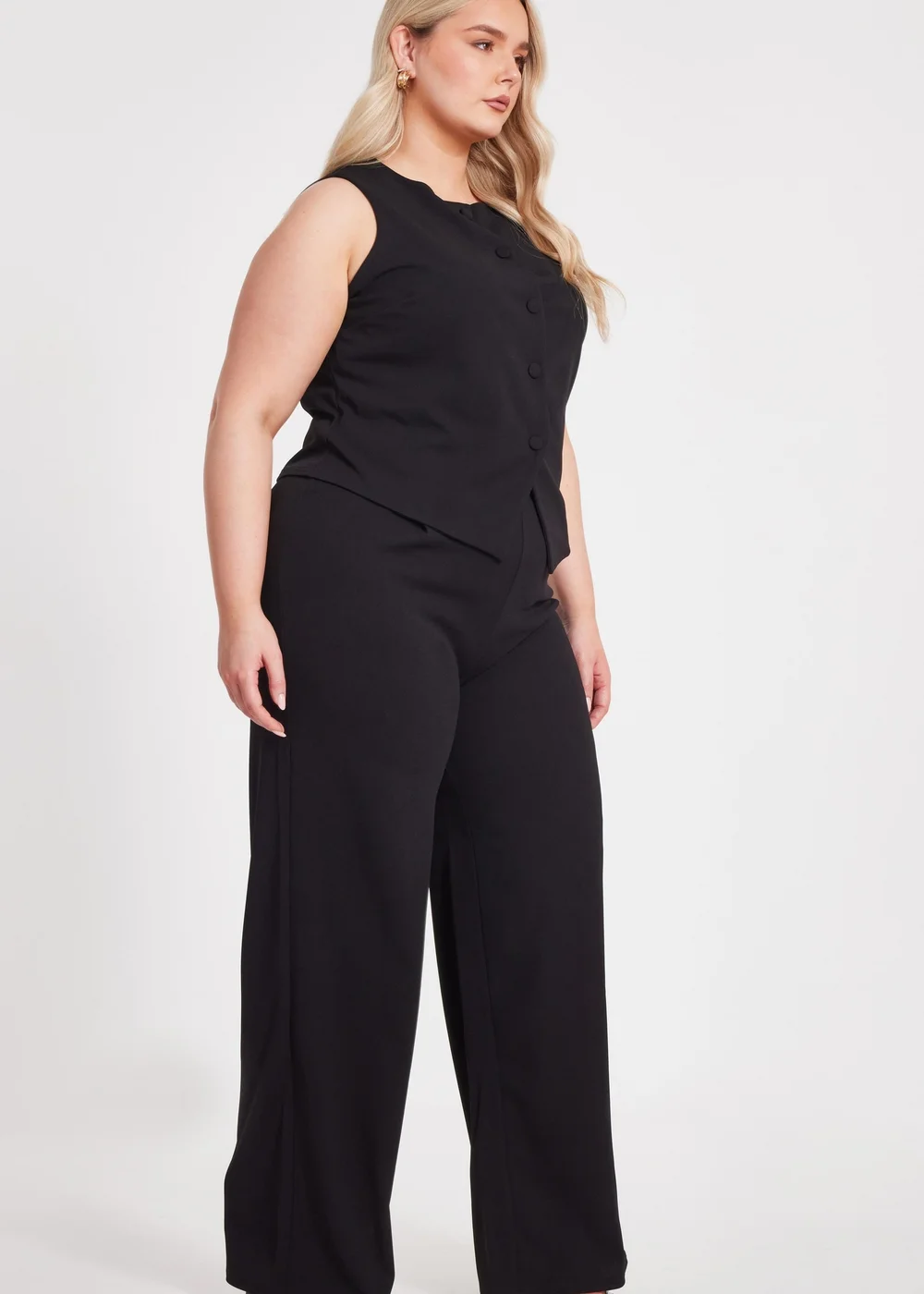 Quiz Black Curve Palazzo Trousers - 16 Image 3