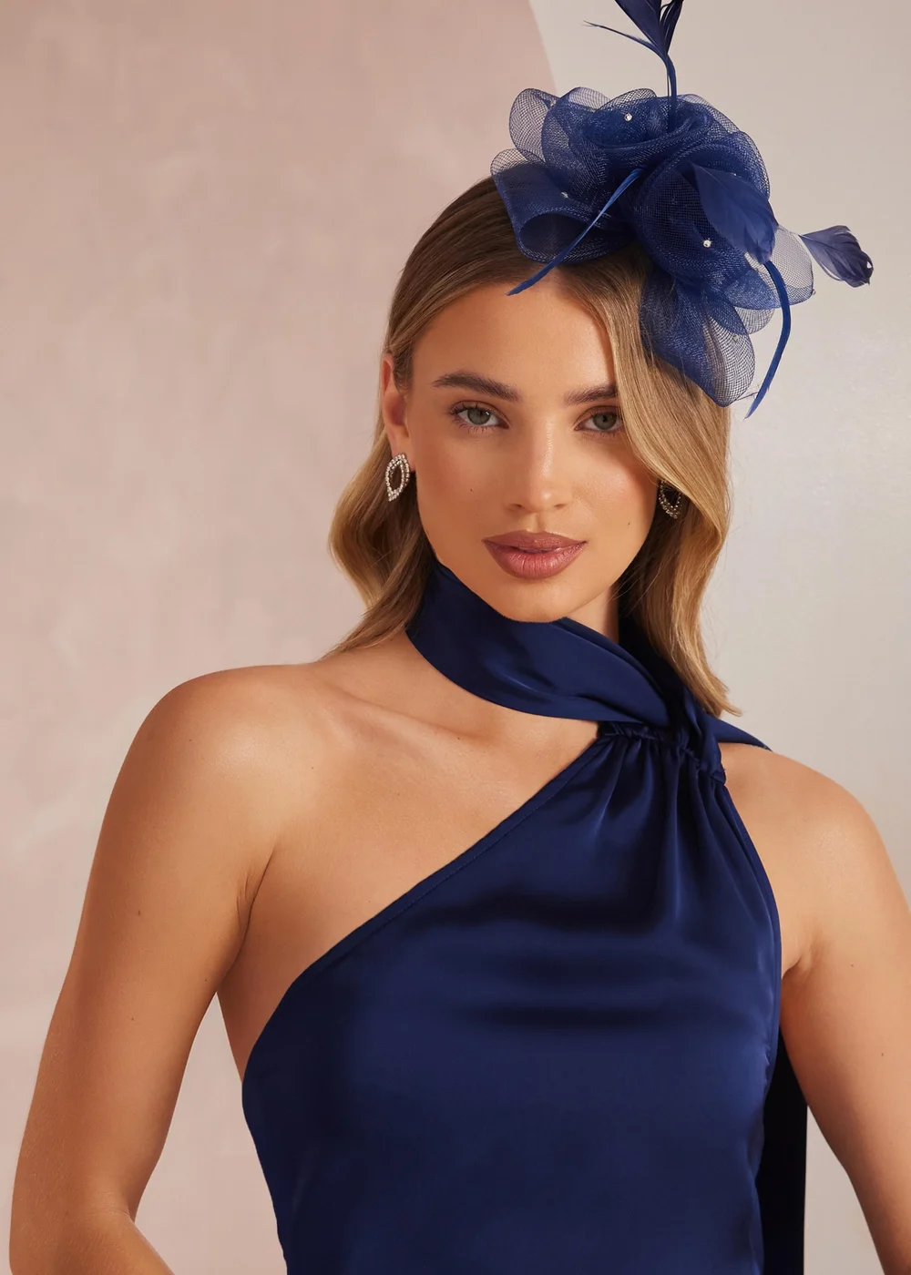 navy blue dress with fascinator Navy Mother of the Bride Dress Veromia DU4391 Signature Dress