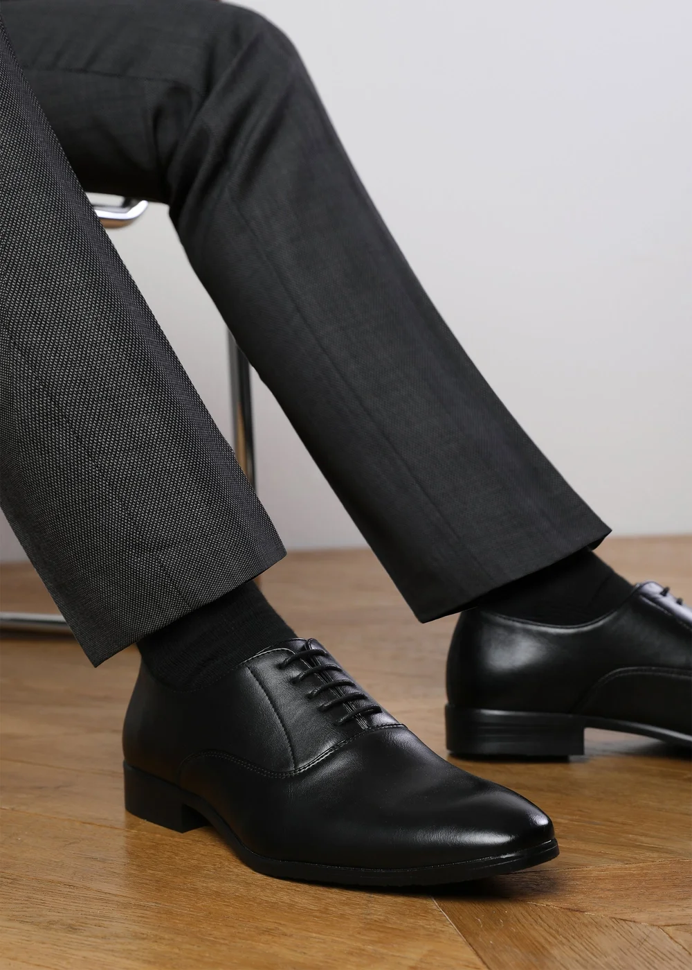 Where's That From Black PU Nick Oxford Lace Up Work Dress Shoes - 11 Image 2
