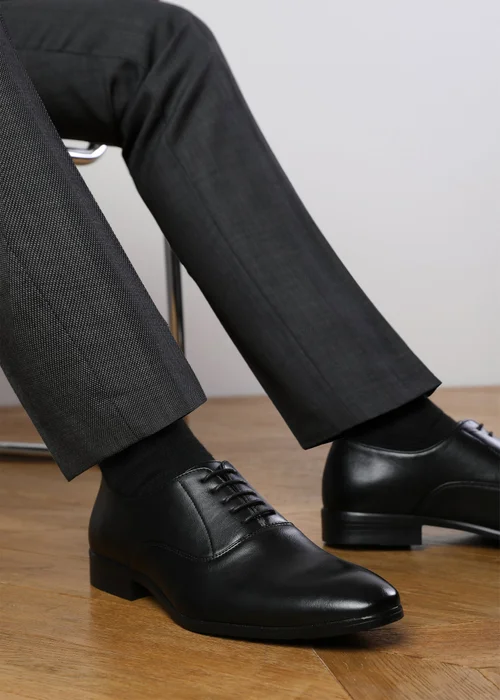 Where's That From Black PU Nick Oxford Lace Up Work Dress Shoes - 11 Image 2