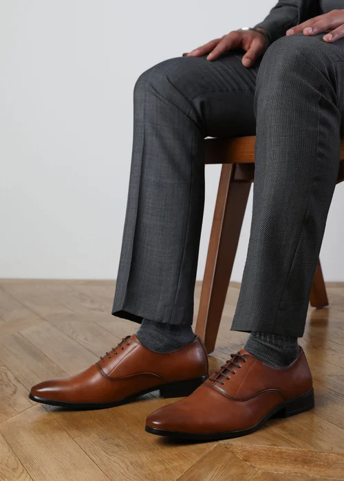 Where's That From Brown PU Nick Oxford Lace Up Work Dress Shoes - Size 11 Image 1
