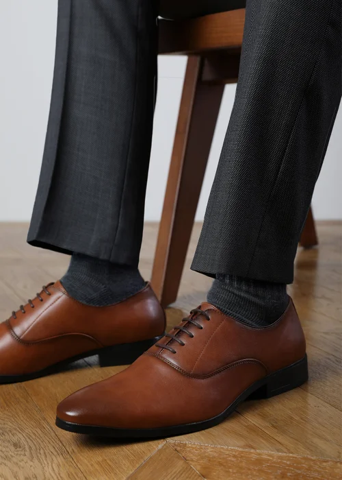 Where's That From Brown PU Nick Oxford Lace Up Work Dress Shoes - Size 11 Image 2