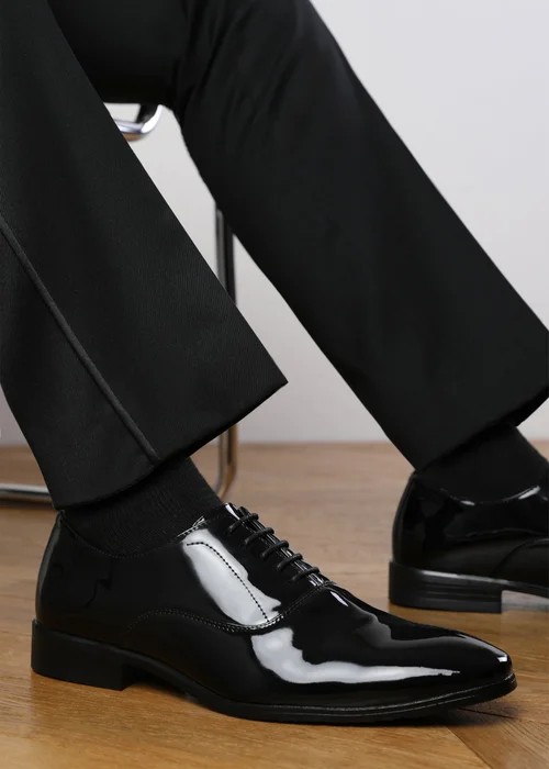 Where's That From Black Patent Nick Oxford Lace Up Work Dress Shoes - 11 Image 2