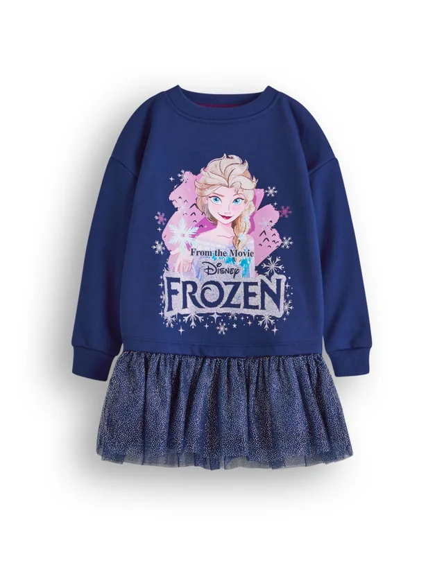 Vanilla Underground Disney Frozen Front Print Blue Dress (2-8 Years)