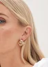 Mood Gold Ridged Triple Knot Stud Earrings - One Size Image 3