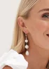Mood Gold Pearl Linear Three Drop Earrings - One Size Image 4