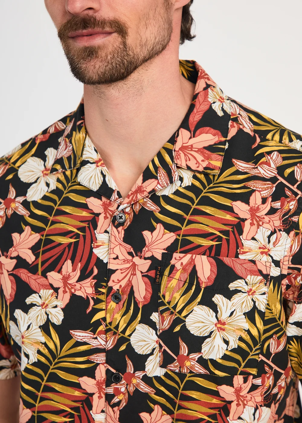 Tokyo Laundry Black Cotton Printed Poplin Short Sleeve Shirt - L Image 3