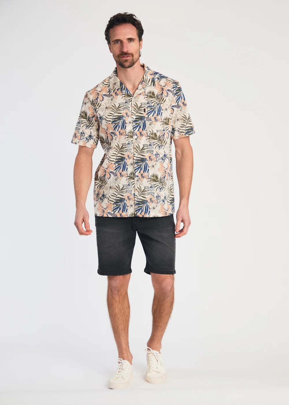 Tokyo Laundry Cream Cotton Printed Poplin Short Sleeve Shirt - S Image 4