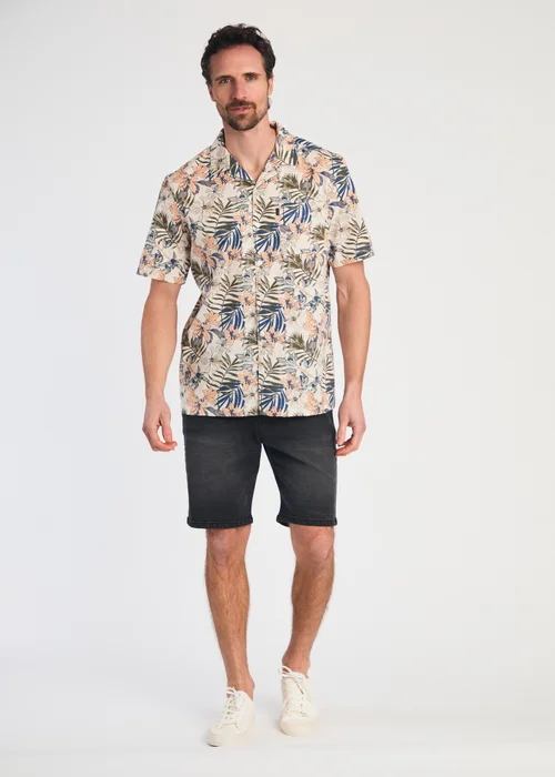 Tokyo Laundry Cream Cotton Printed Poplin Short Sleeve Shirt - S Image 4