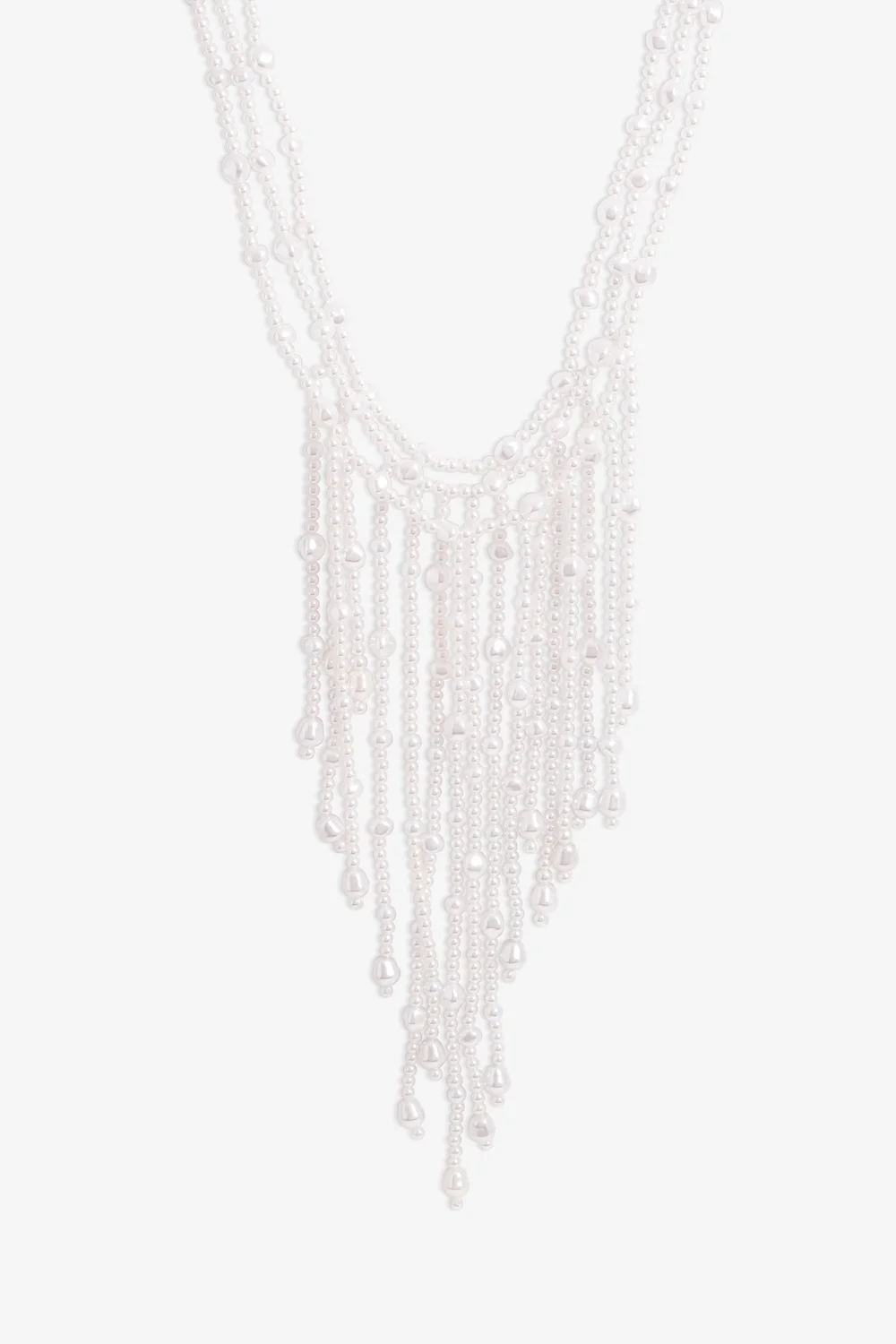 Mood Gold Pearl Cascade Statement Necklace - One Size Image 1