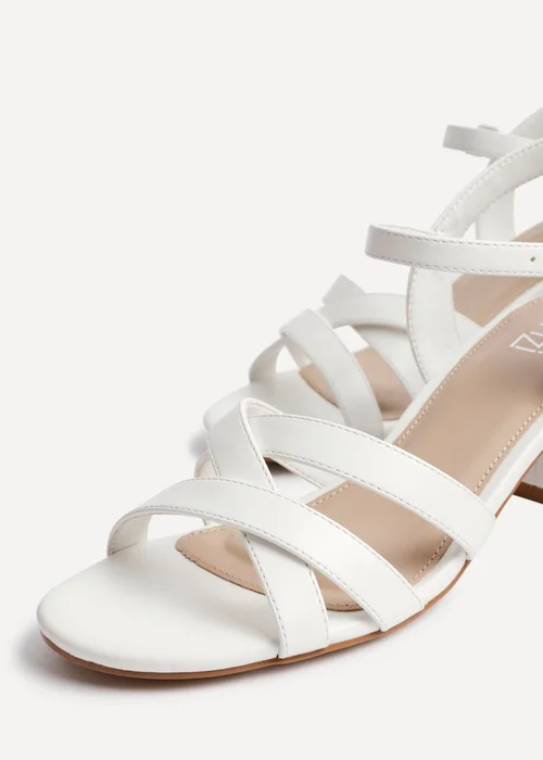 Linzi Flair White Crossover Heeled Sandals - Size 3 Image 4