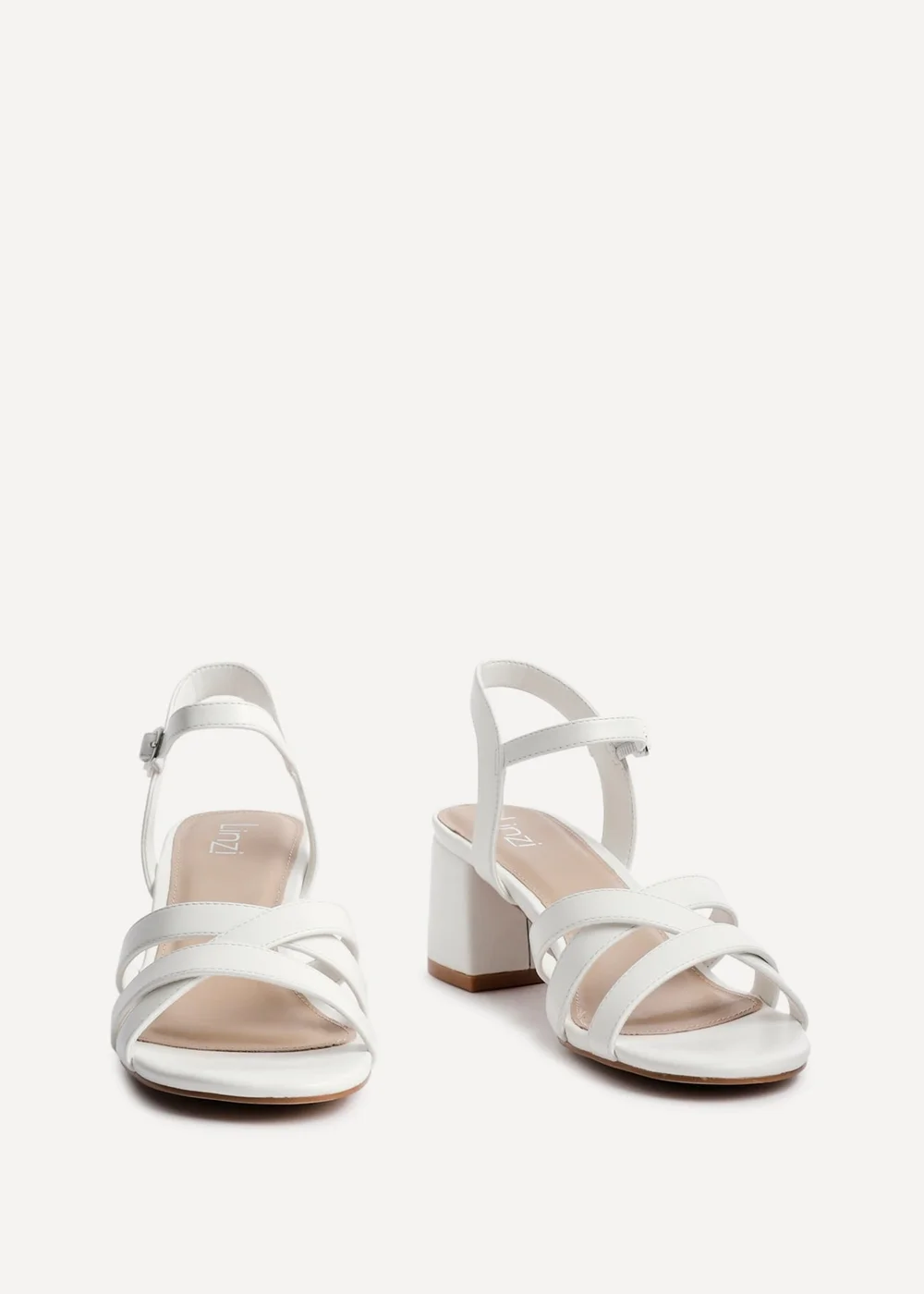 Linzi Flair White Crossover Heeled Sandals - Size 3 Image 3