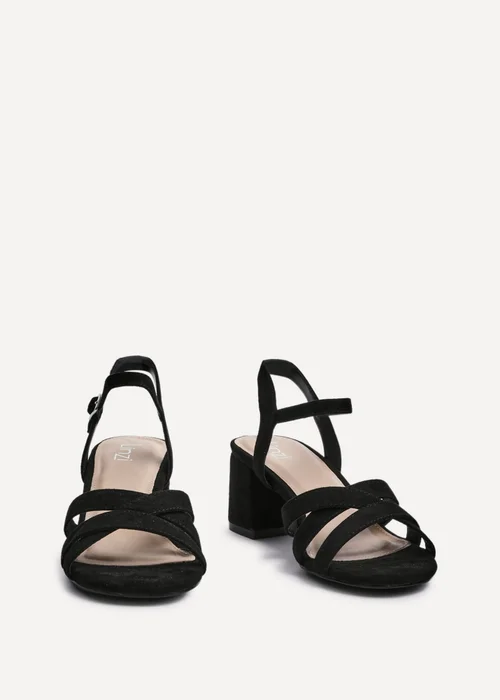 Linzi Flair Black Faux Suede Crossover Heeled Sandals - Size 3 Image 3