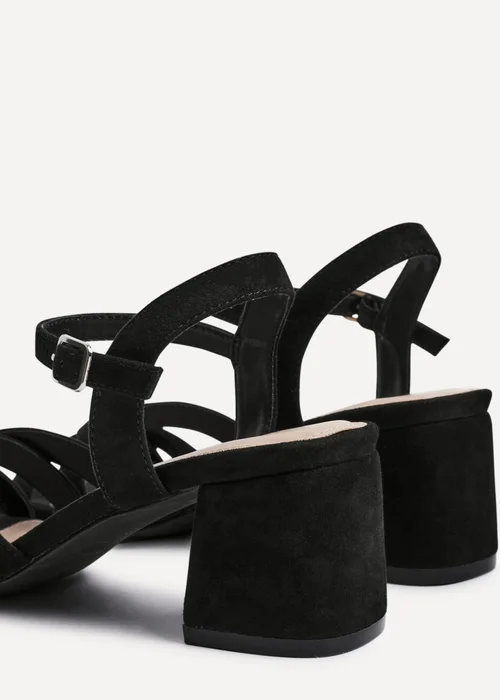 Linzi Flair Black Faux Suede Crossover Heeled Sandals - Size 3 Image 5