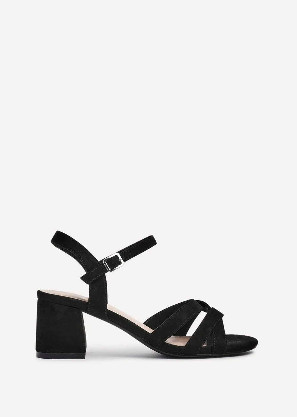 Linzi Flair Black Faux Suede Crossover Heeled Sandals - Size 3 Image 2