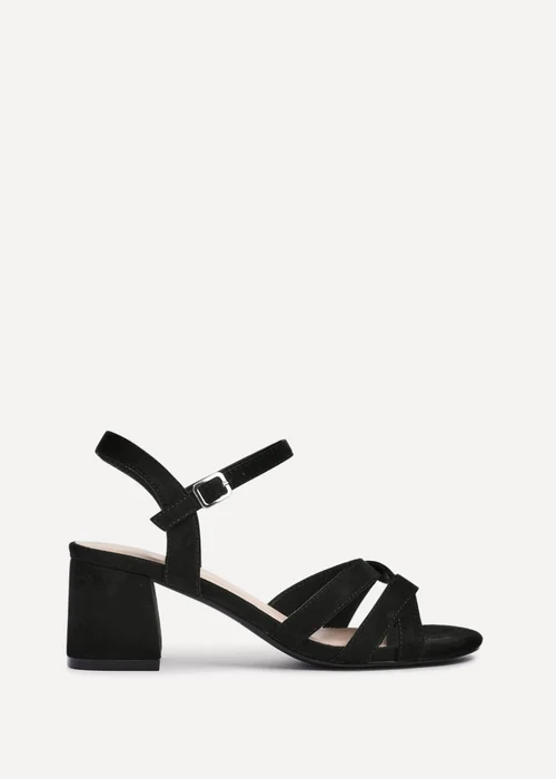 Linzi Flair Black Faux Suede Crossover Heeled Sandals - Size 3 Image 2