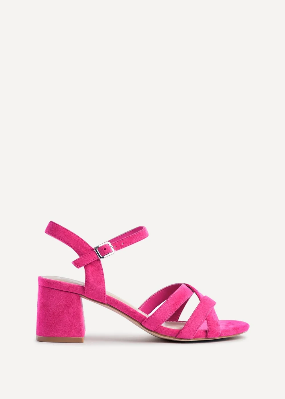 Linzi Flair Fuchsia Faux Suede Crossover Heeled Sandals - 3 Image 1