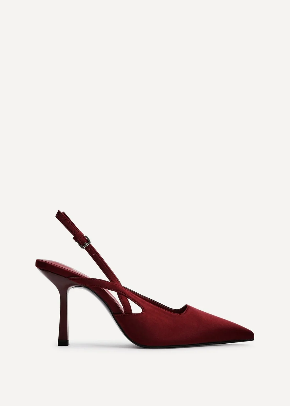 Linzi Rhea Burgundy Scuba Sling Back Court Heels - 4 Image 2