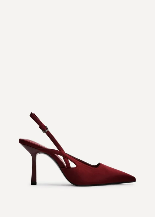 Linzi Rhea Burgundy Scuba Sling Back Court Heels - 4 Image 2