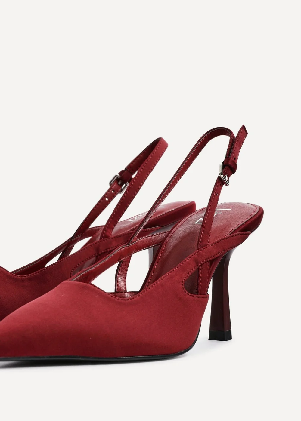 Linzi Rhea Burgundy Scuba Sling Back Court Heels - 4 Image 4