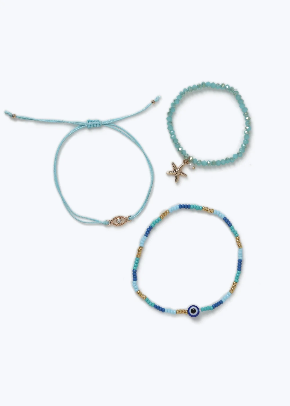Muse 3 Pack Turquoise Beaded Bracelets - One Size Image 1