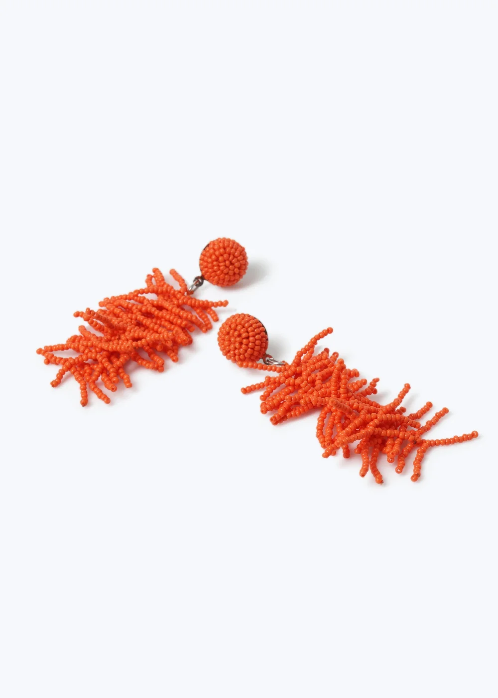 Muse Orange Beaded Drop Earrings - One Size Image 1