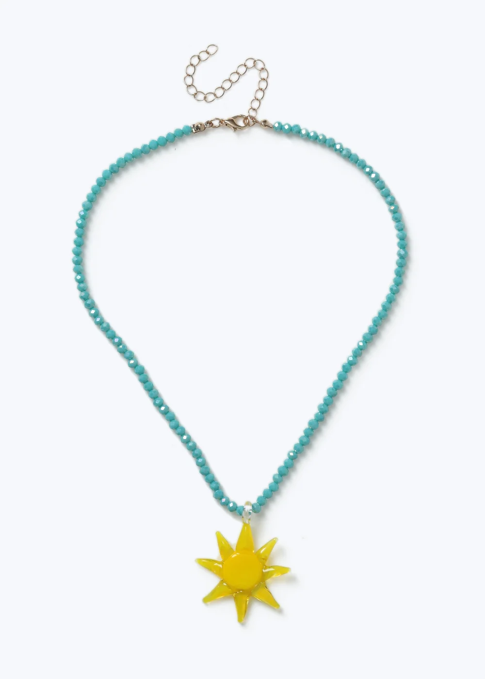 Muse Blue Beaded Sun Necklace - One Size Image 1