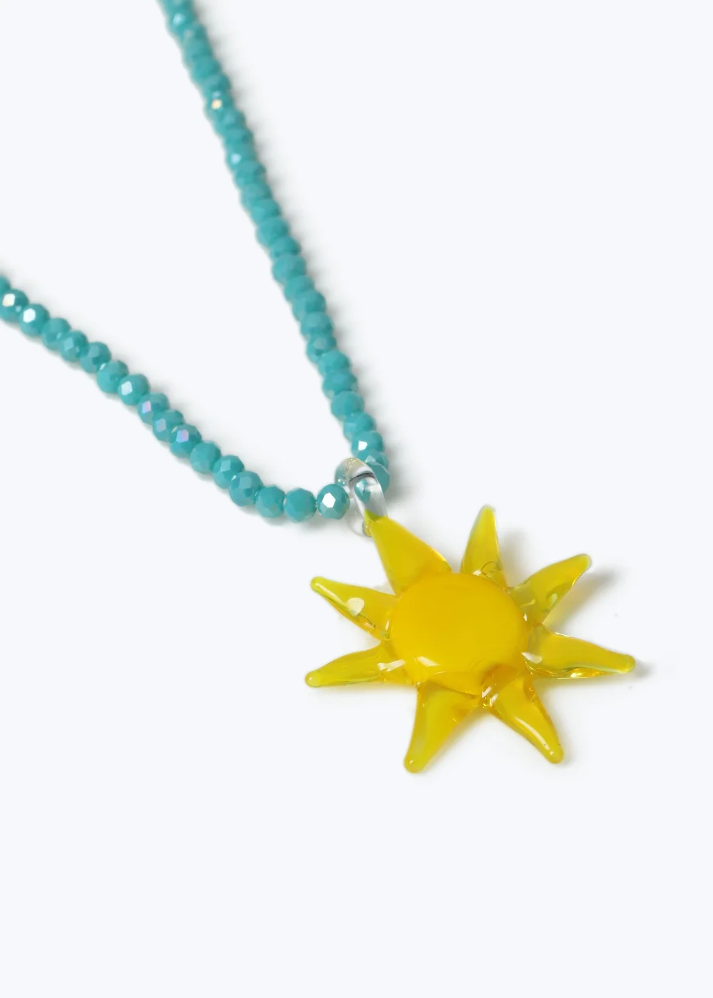 Muse Blue Beaded Sun Necklace - One Size Image 2