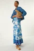 Roman Blue Contrast Floral Tiered Skirt - Size 12 Image 3