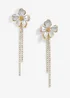Mood Two Tone Flower Cupchain Drop Earrings - One Size Image 1