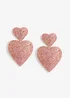 Mood Gold Pink Double Heart Drop Earrings - One Size Image 1