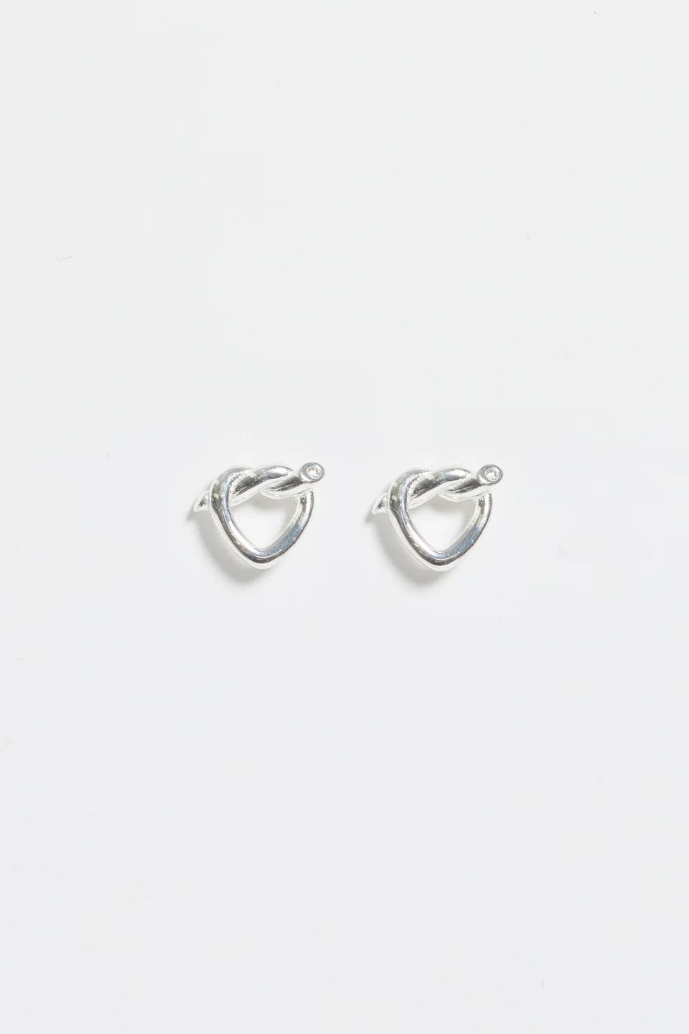 Simply Sterling Silver 925 Polished Knot Heart Stud Earrings - One Size Image 4