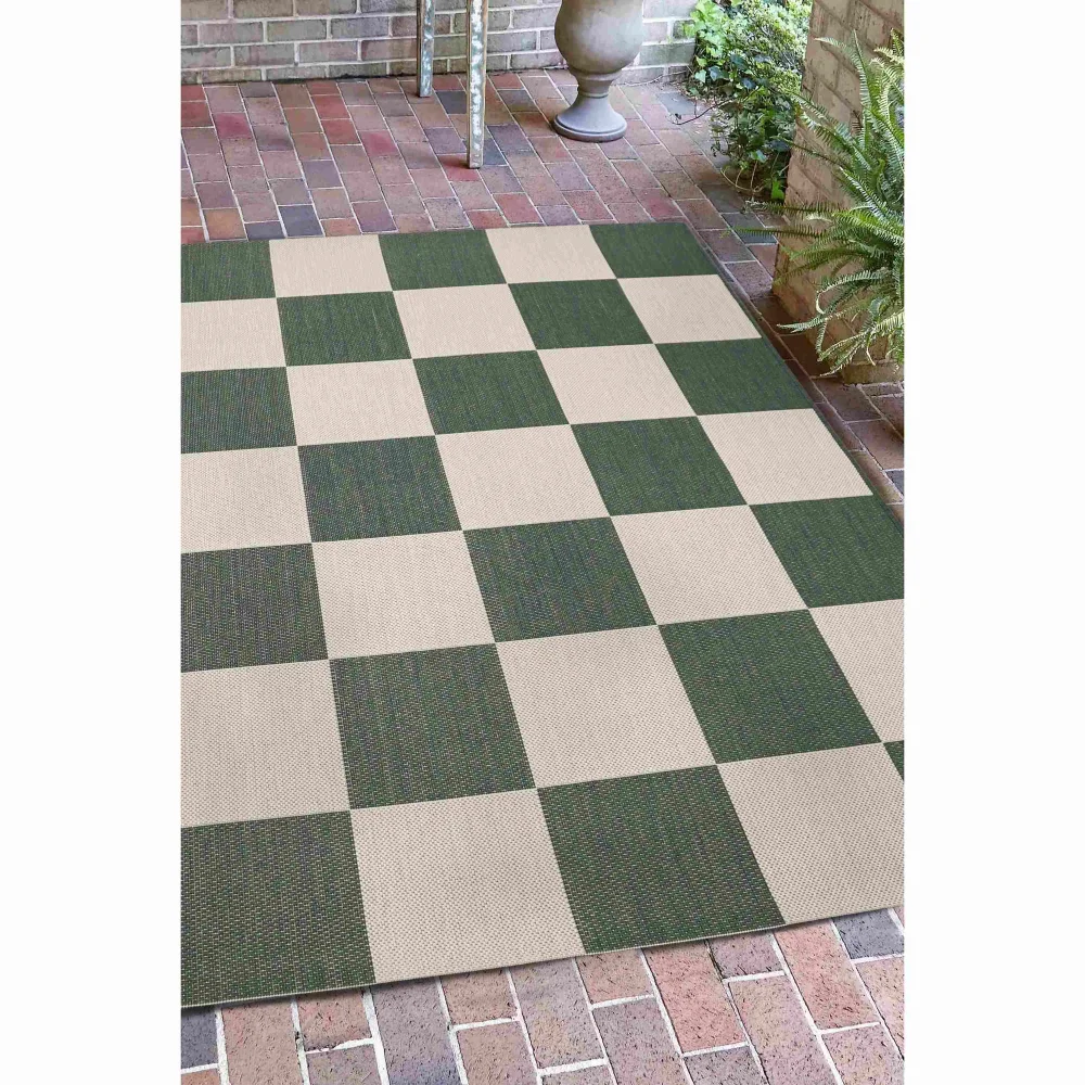 Homemaker Green Chequer Rug - 120 x 170 Image 1